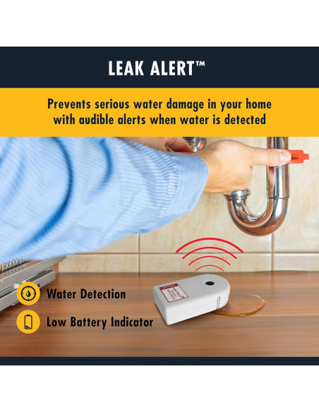 Detector de Fugas de Agua Zircon Leak Alert 2 Paquete 90dB Detector de Fugas de Agua Zircon Leak Alert 2 Paquete 90dB