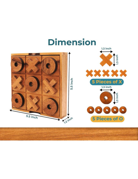 Juego de Tres en Raya BSIRI - Madera 13.97 cm Clásico Juego de Tres en Raya BSIRI - Madera 13.97 cm Clásico