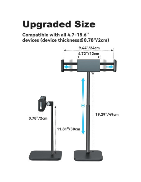 Soporte Ajustable para iPad Tounee AS029 53 cm Negro Soporte Ajustable para iPad Tounee AS029 53 cm Negro