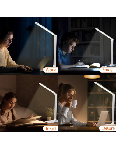Lámpara de Escritorio LQWELL LED Regulable 5 Colores 10 Brillos