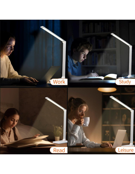 Lámpara de Escritorio LQWELL LED Regulable 5 Colores 10 Brillos Lámpara de Escritorio LQWELL LED Regulable 5 Colores 10 Brillos