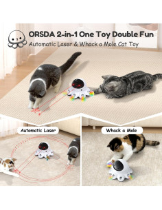 Juguete láser para gatos ORSDA T68-B 2-en-1 recargable USB 2