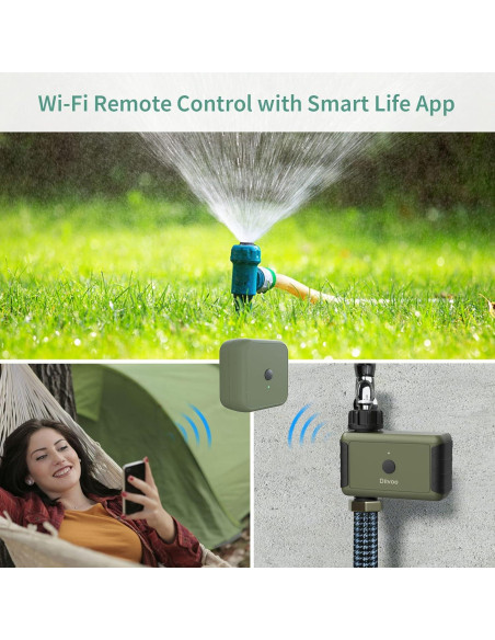 Temporizador de Riego WiFi Diivoo con 20 Programas y Control Voz Temporizador de Riego WiFi Diivoo con 20 Programas y Control Voz