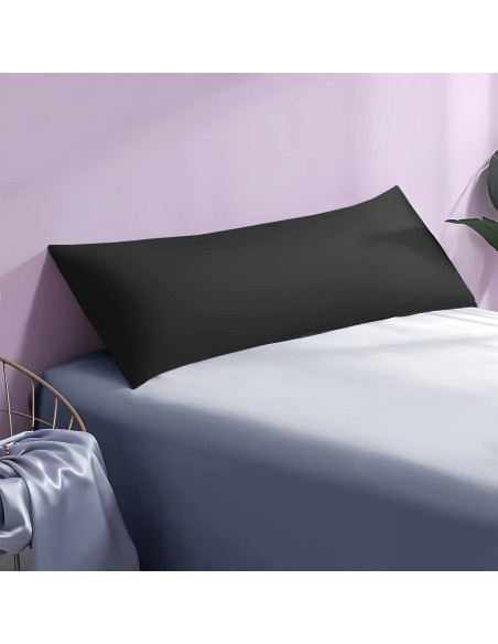 Funda de Almohada de Seda OLESILK 20x54 cm con Cremallera Negra Funda de Almohada de Seda OLESILK 20x54 cm con Cremallera Negra
