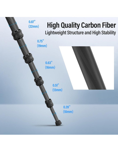 Trípode de Viaje SIRUI Traveler 5CX Fibra de Carbono 10kg