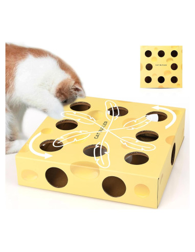 Juguete Interactivo para Gatos ZALBYUY con Plumas y Laberinto