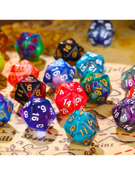 Juego de Dados Poliedricos 25 Piezas TecUnite con Bolsa Negra Juego de Dados Poliedricos 25 Piezas TecUnite con Bolsa Negra