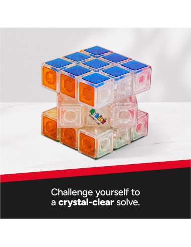 Cubo Rubik de Cristal Spin Master 3x3 Juguete Antiestrés