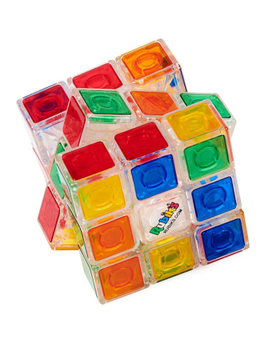 Cubo Rubik de Cristal Spin Master 3x3 Juguete Antiestrés