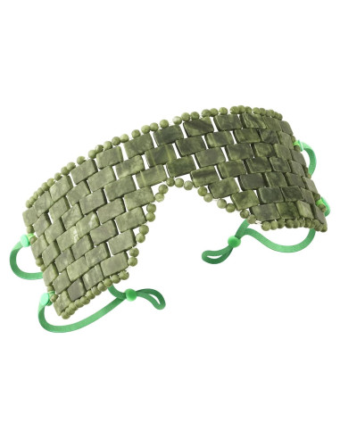 Máscara de Ojos de Jade LazyGa con Cintas Verdes 24x9cm