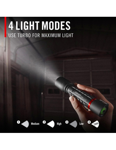 Linterna LED Recargable COAST XP11R 3000 Lúmenes Negro