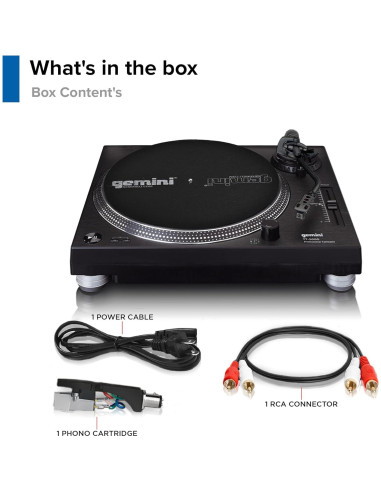 Tocadiscos DJ Gemini TT-5000 USB con preamplificador