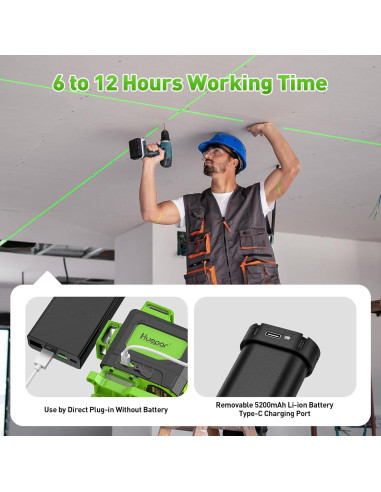 Nivel Láser Huepar 4D Verde 360 con Control Remoto 904DG