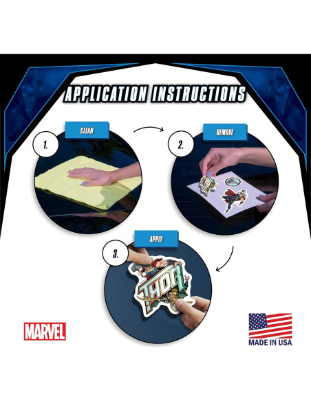 Set de 3 Calcomanías de Vinilo Thor - Stickers Marvel Resistentes Set de 3 Calcomanías de Vinilo Thor - Stickers Marvel Resistentes