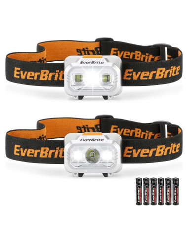 Linterna Frontal LED EverBrite, 4 Modos, Resistente al Agua IPX4