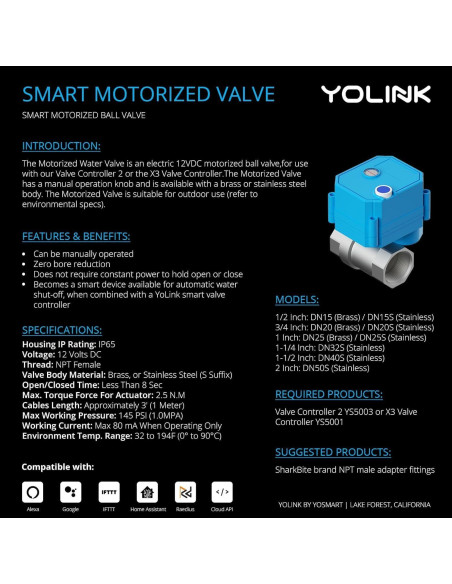 YoLink FlowSmart Control - Medidor de Agua Inteligente 1" YoLink FlowSmart Control - Medidor de Agua Inteligente 1"