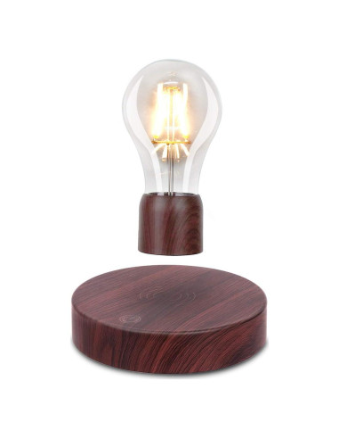 Lámpara de Escritorio LED Flotante VGAzer - Base de Madera Redonda