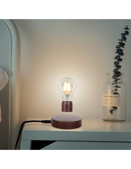 Lámpara de Escritorio LED Flotante VGAzer - Base de Madera Redonda Lámpara de Escritorio LED Flotante VGAzer - Base de Madera Redonda