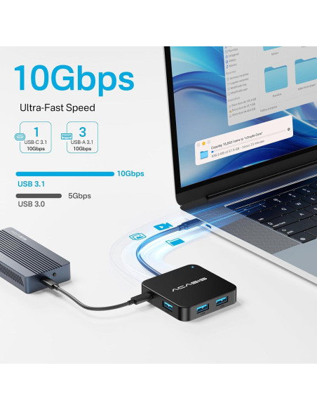 Hub USB C 10Gbps ACASIS con HDMI 4K 60Hz y Carga 100W Hub USB C 10Gbps ACASIS con HDMI 4K 60Hz y Carga 100W