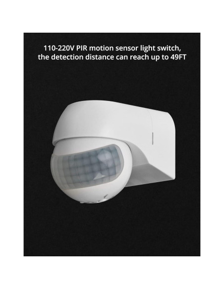 Interruptor de Luz QWORK con Sensor PIR 110-220V 2 Pzas Interruptor de Luz QWORK con Sensor PIR 110-220V 2 Pzas