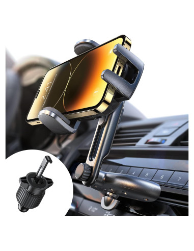 Soporte para Teléfono CD LISEN Ajustable para Coche Negro
