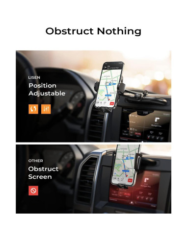 Soporte para Teléfono CD LISEN Ajustable para Coche Negro