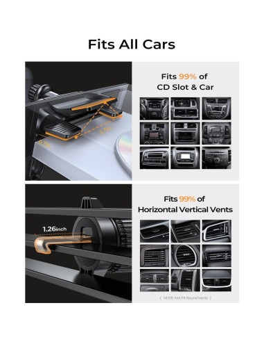 Soporte para Teléfono CD LISEN Ajustable para Coche Negro
