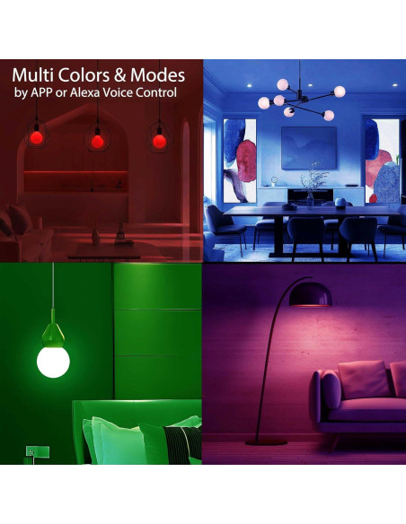 Bombillas LED G25 iLC, 6W, 600LM, 16M colores, control app Bombillas LED G25 iLC, 6W, 600LM, 16M colores, control app