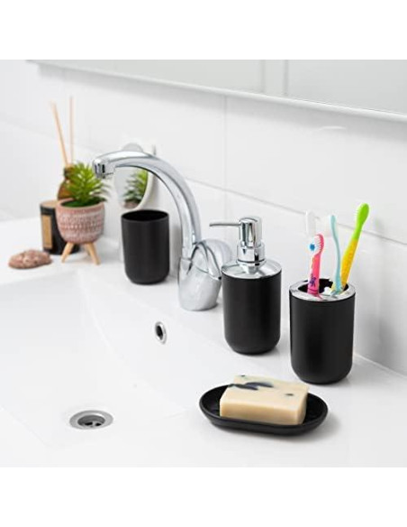 Juego de Accesorios de Baño Moss & Stone 6 Piezas Negro Juego de Accesorios de Baño Moss & Stone 6 Piezas Negro