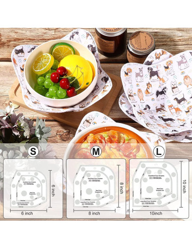 Conjunto de Plantillas para Bowl Cozy OFFTESTY 3 Piezas Acrílico