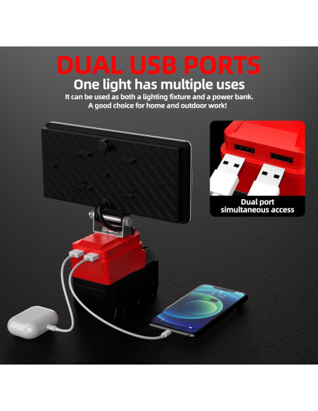 Luz de trabajo LED DEMIMA 20V 5400 lúmenes USB portátil Luz de trabajo LED DEMIMA 20V 5400 lúmenes USB portátil