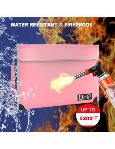 Bolsa Documentos a Prueba de Fuego BALAPERI 35.31x26.92cm Rosa