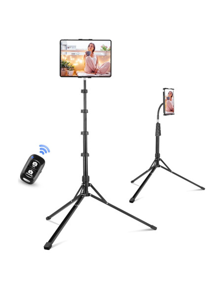 Soporte de trípode ajustable Aureday 67" (170.2 cm) para tabletas Soporte de trípode ajustable Aureday 67" (170.2 cm) para tabletas