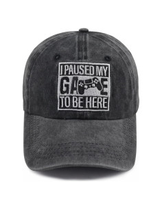 Gorra de Béisbol Ajustable I Pausé Mi Juego Algodón Negra