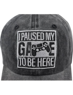 Gorra de Béisbol Ajustable I Pausé Mi Juego Algodón Negra 2
