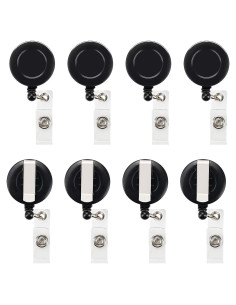 Clips Retráctiles JANYUN 50 Pcs para Identificación Negro