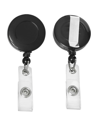 Clips Retráctiles JANYUN 50 Pcs para Identificación Negro