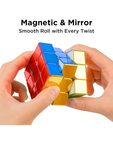 Cubo D-FantiX 3x3 Magnético Reflectante para Niños y Adultos