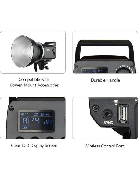 Godox MS300 Luz Estroboscópica 300Ws 5600K con Montura Bowens Godox MS300 Luz Estroboscópica 300Ws 5600K con Montura Bowens