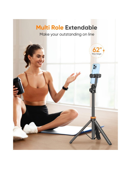 Trípode Extensible EUCOS para Teléfono 157 cm Control Remoto Trípode Extensible EUCOS para Teléfono 157 cm Control Remoto
