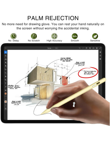 Lápiz para iPad HATOKU 1ra Gen. Carga Rápida Amarillo