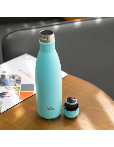 Botella de Agua Aislada Konokyo 17 oz Acero Inoxidable Turquesa Botella de Agua Aislada Konokyo 17 oz Acero Inoxidable Turquesa
