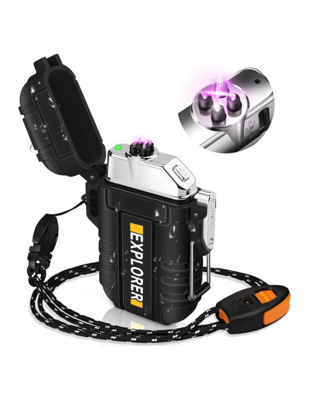 Encendedor Lafagiet F13 Negro a Prueba de Agua USB Eléctrico Encendedor Lafagiet F13 Negro a Prueba de Agua USB Eléctrico