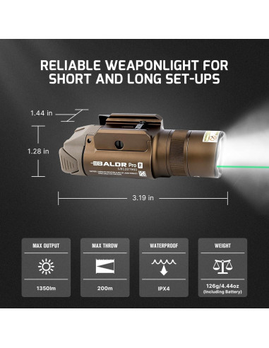 Linterna Táctica OLIGHT Baldr Pro R 1350 Lúmenes USB