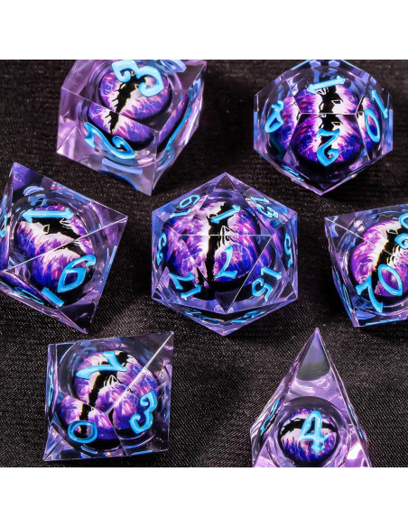 Juego de Dados Ojo de Dragón YIKELAN 7 Pcs D&D Poliedricos Juego de Dados Ojo de Dragón YIKELAN 7 Pcs D&D Poliedricos
