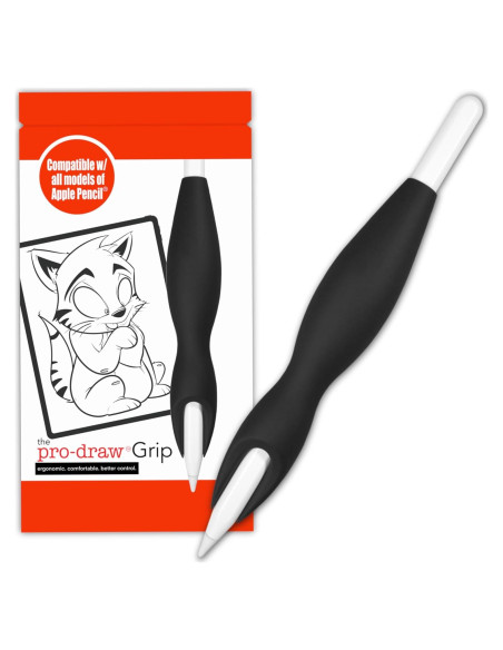 Agarre Pro-Draw para Apple Pencil Gen 1 y 2 - Silicona Negra Agarre Pro-Draw para Apple Pencil Gen 1 y 2 - Silicona Negra