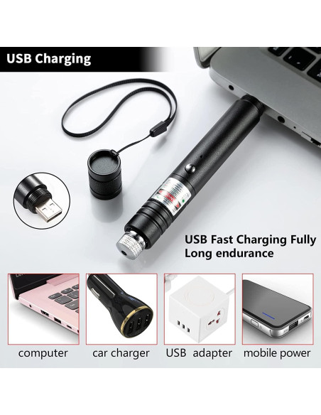 Puntero láser rojo YIWU BEILI 500m recargable USB para gatos Puntero láser rojo YIWU BEILI 500m recargable USB para gatos