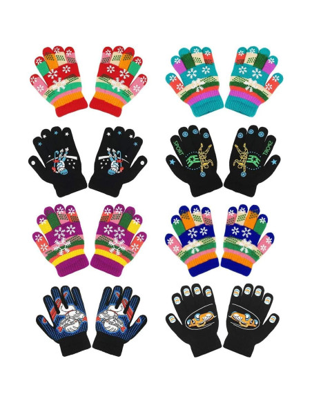 Guantes Mágicos Estirables para Niños 8 Pares Antideslizantes Guantes Mágicos Estirables para Niños 8 Pares Antideslizantes