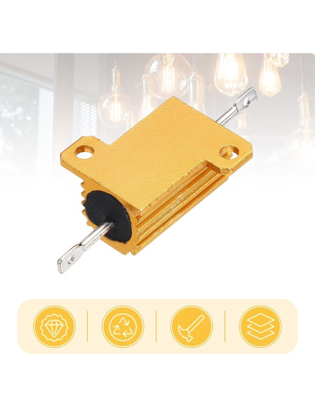 Resistores de Carcasa de Aluminio uxcell 25W 0.01 Ohm 3 Pcs Resistores de Carcasa de Aluminio uxcell 25W 0.01 Ohm 3 Pcs