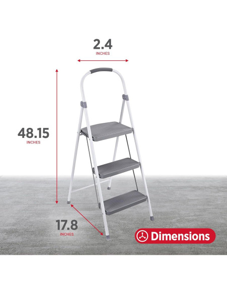 Escalera Plegable Rubbermaid 3 Pasos Acero Blanco 102kg Escalera Plegable Rubbermaid 3 Pasos Acero Blanco 102kg